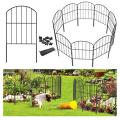 Goovilla Garden Fence 10ft black metal panel front view