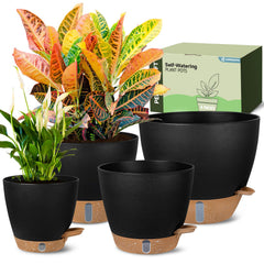 Goproauto self-watering pot set with four sizes 6, 8, 10, 12 inch