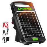 Gorhope Solar Electric Fence Charger front view with solar panel
