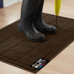 GORILLA GRIP Dirt Grabber Door Mat front view, brown mesh weave