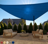 GORILLA GRIP Heavy Duty Sun Shade Sail front view, blue, 16x16 feet