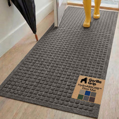 GORILLA GRIP HydroABSORB Door Mat 72x24 Charcoal front view