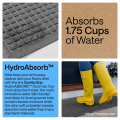 GORILLA GRIP HydroAbsorb Door Mat capturing moisture