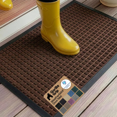 GORILLA GRIP WeatherMAX Door Mat front view, Coffee Squares