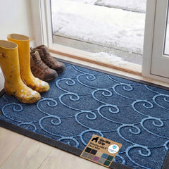 GORILLA GRIP WeatherMAX Door Mat front view in Ocean Blue Waves