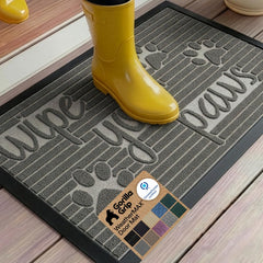 GORILLA GRIP WeatherMAX Door Mat front view, Stone Paws design