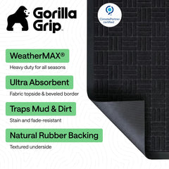 GORILLA GRIP WeatherMAX Door Mat side view demonstrating thickness