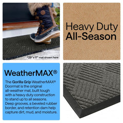 GORILLA GRIP WeatherMAX Door Mat side view highlighting rubber backing