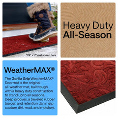 GORILLA GRIP WeatherMAX Doormat showing deep grooves for dirt capture