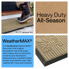 GORILLA GRIP WeatherMAX Doormat with beveled rubber border