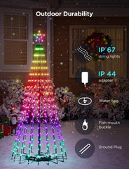 Govee Christmas Cone Tree Lights with music mode in action