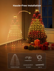Govee Christmas Tree Lights installation with mounting rings