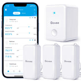 Govee Hygrometer Thermometer 3 Pack with WiFi gateway, white and grey sensors