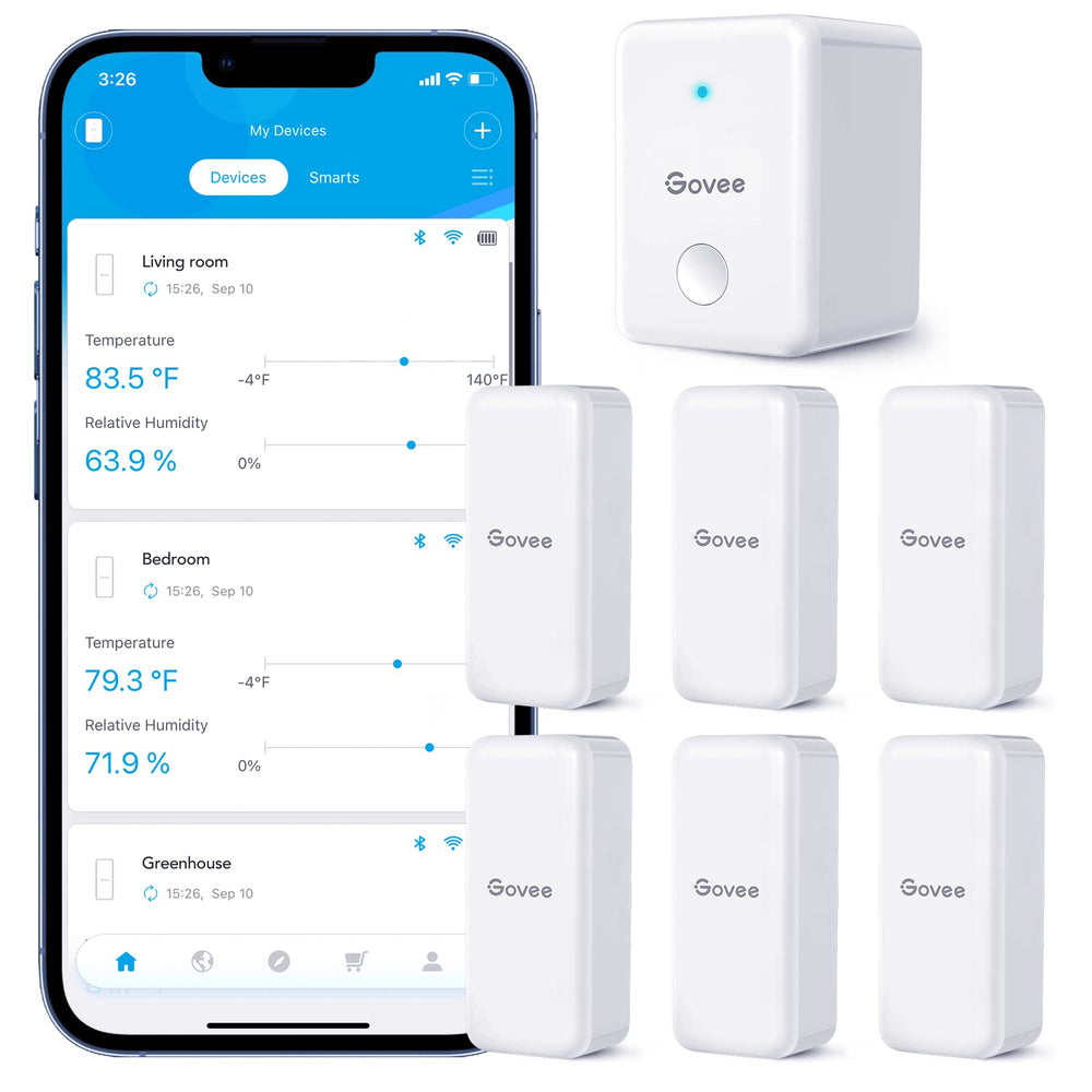 Govee Hygrometer Thermometer six pack with WiFi Gateway
