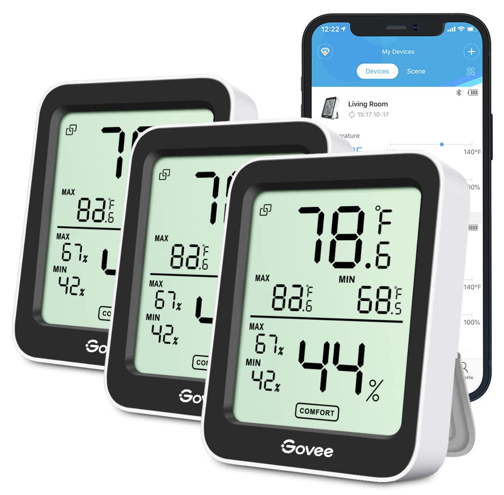 Govee Indoor Hygrometer Thermometer 3 Pack H5075 front view