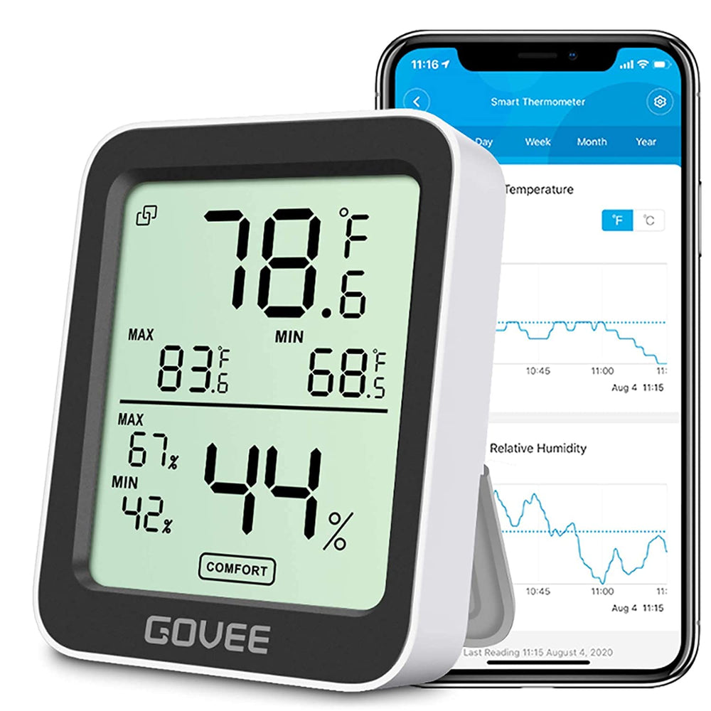 Govee Indoor Hygrometer Thermometer H5075 black model front view