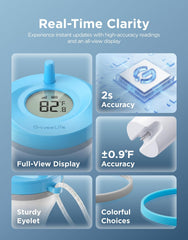 GoveeLife Smart Wireless Pool Thermometer showing temperature reading