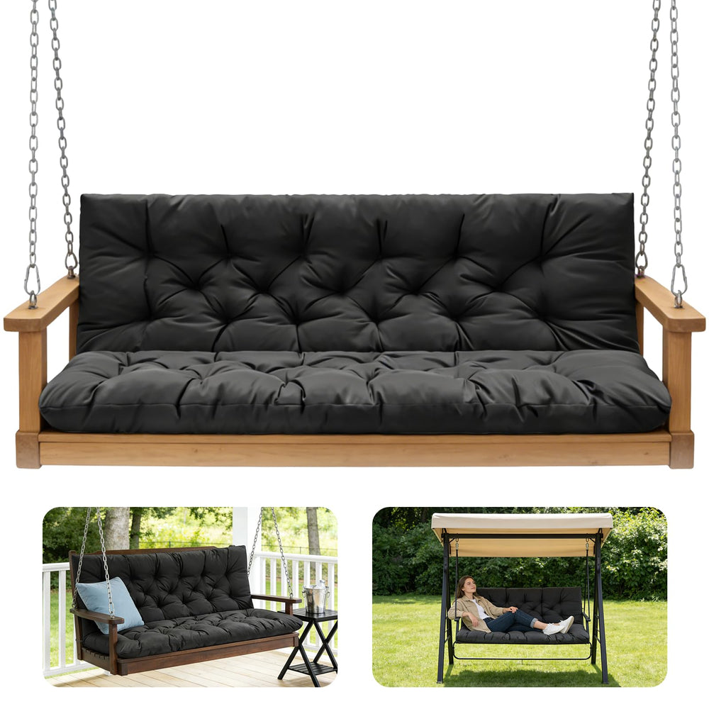 GPQAWER porch swing cushion black front view