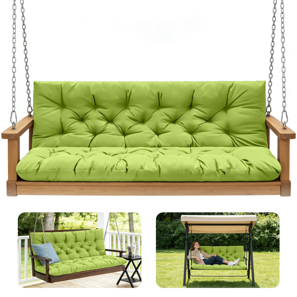 GPQAWER Porch Swing Cushion in Grass Green, front view