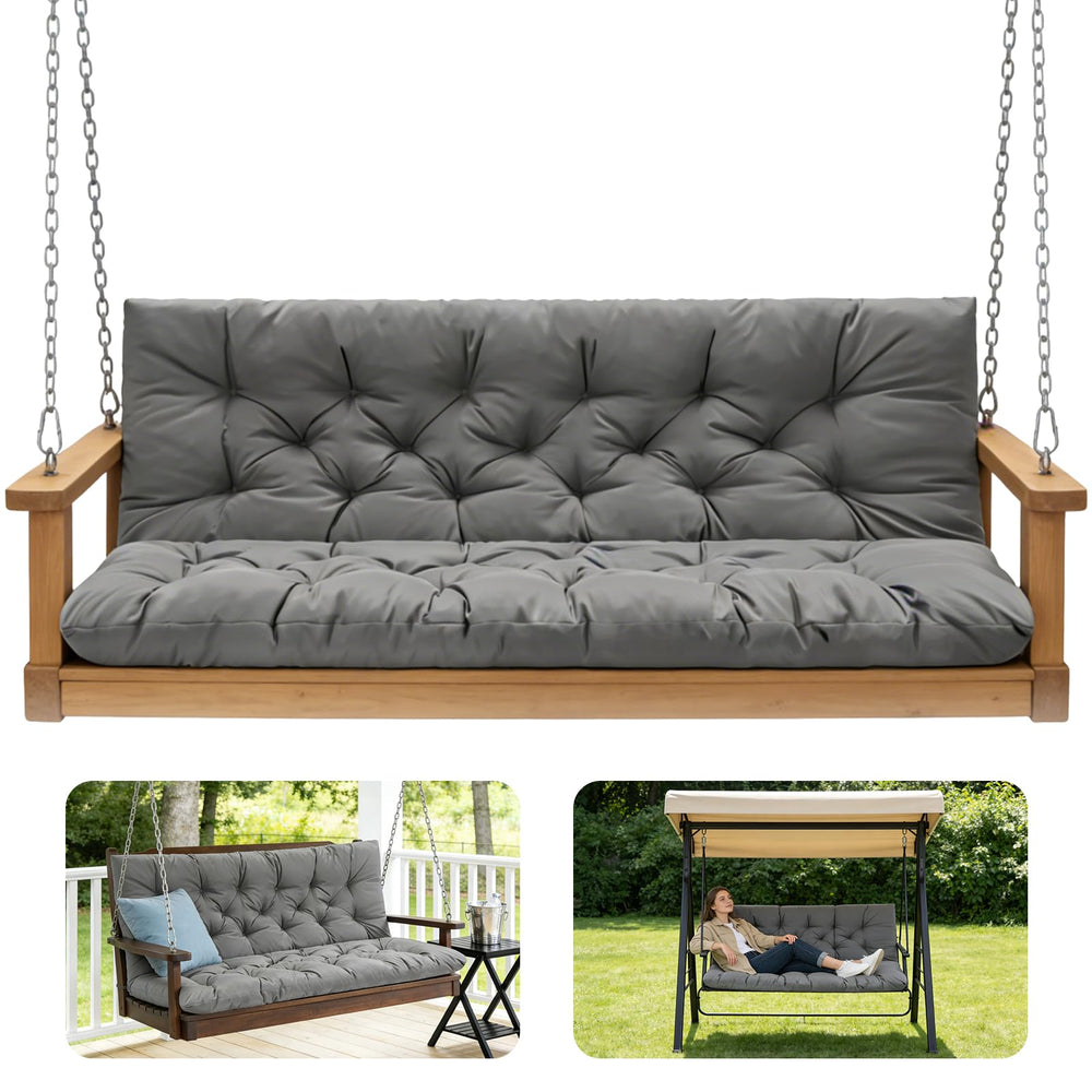 GPQAWER Porch Swing Cushion Light Gray front view