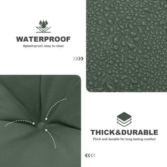 GPQAWER Porch Swing Cushions dark green on patio bench