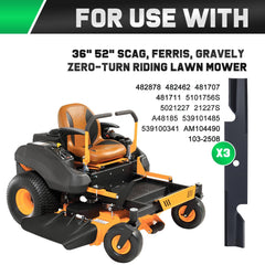 Grasscool 52 inch mower blades side view