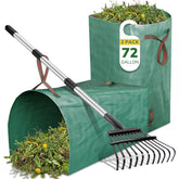GreatBuddy Leaf Rake with adjustable handle and 11 tines