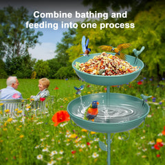 GRECOMEIN Metal Bird Bath close-up of 12-inch bowl