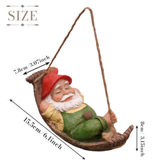 Green Garden Gnome displayed on patio rail