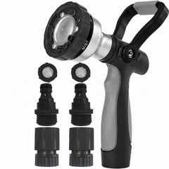 GREEN MOUNT Garden Hose Nozzle front view, black-grey