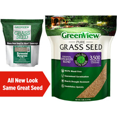 GreenView grass seed bag showing usage instructions