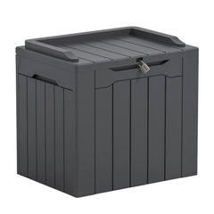 Greesum 31 Gallon Outdoor Storage Box dark grey front view
