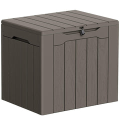 Greesum 33 Gallon Resin Deck Box in brown front view