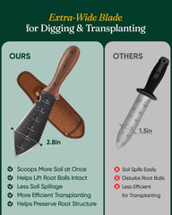 Grenebo Hori Hori Garden Knife in its reinforced sheath