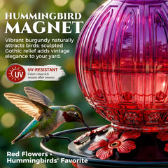 Grete Gotye Glass Hummingbird Feeder with five flower feeding ports