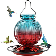 Grete Gotye hummingbird feeder front view with blue-red gradient