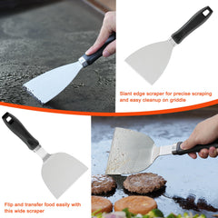 Griddle tools including burger press and melting dome