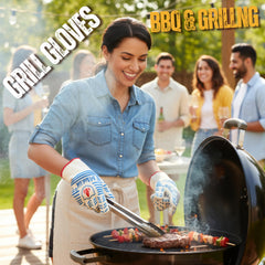 Grill Heat Aid Grill Gloves showing non-slip grip texture