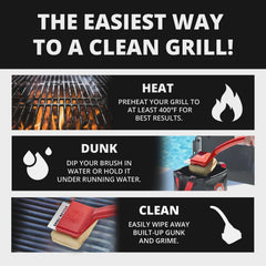 Grill Rescue brush with built-in scraper edge