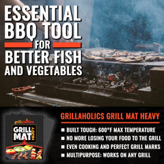 Grillaholics Grill Mat in use with vegetables on grill