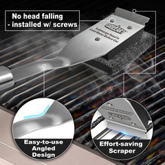 GRILLART Grill Brush angled design for better leverage