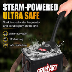 GRILLART Grill Brush with extended arched handle for comfort