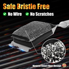 GRILLART Grill Brush with replaceable head displayed