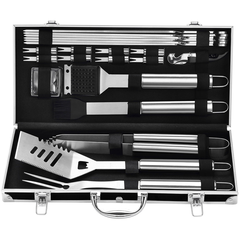 Grilljoy 22PCS BBQ Accessories Set in black aluminum case