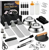 grilljoy 38pcs Griddle Accessories Kit, black color front view
