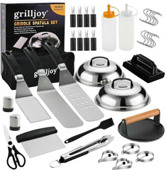 grilljoy 38pcs Griddle Accessories Kit, black color front view