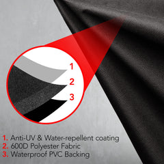GrillTough Griddle Cover side view with dimensions