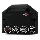 GrillTough Heavy Duty BBQ Grill Cover front view, black, 60 inch