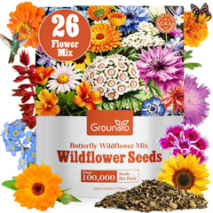 Groundio wildflower seeds bulk package front view with resealable design