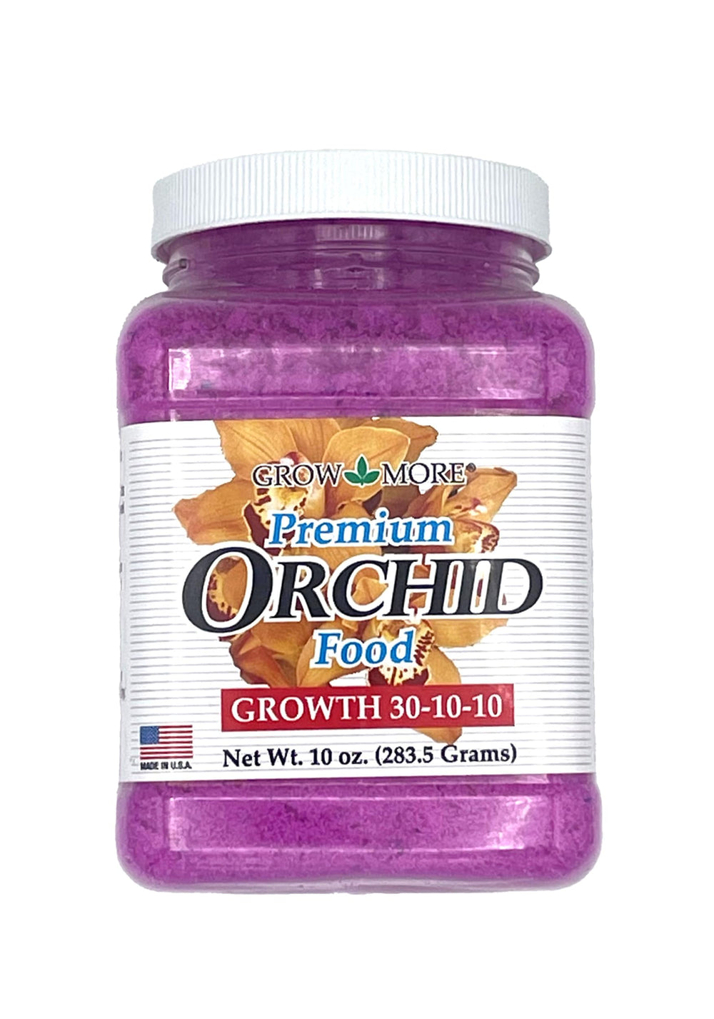Grow More 30-10-10 Orchid Food 10 oz front view